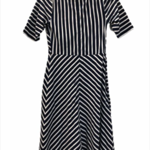 eShakti Striped Asymmetrical Dress  - Picture 4 of 5